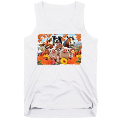 Thanksgiving Selfie Animals Tank Top