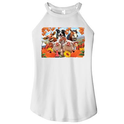 Thanksgiving Selfie Animals Women's Perfect Tri Rocker Tank