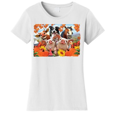 Thanksgiving Selfie Animals Women's T-Shirt