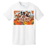 Thanksgiving Selfie Animals Kids T-Shirt