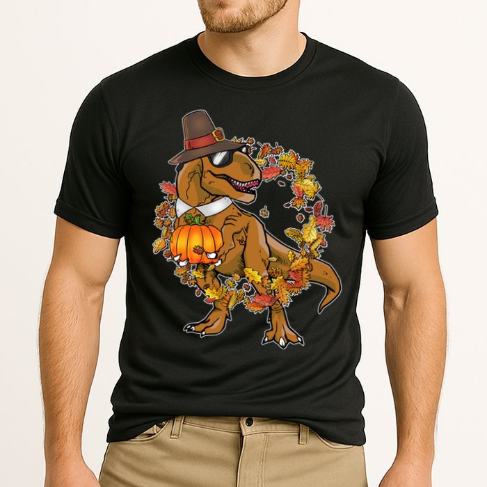 Thanksgiving T-Rex Pilgrim Cooling Performance Crew T-Shirt