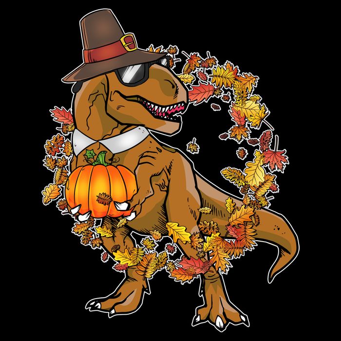 Thanksgiving T-Rex Pilgrim Cooling Performance Crew T-Shirt
