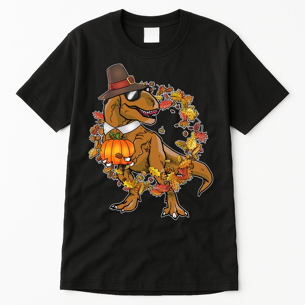 Thanksgiving T-Rex Pilgrim Tall T-Shirt