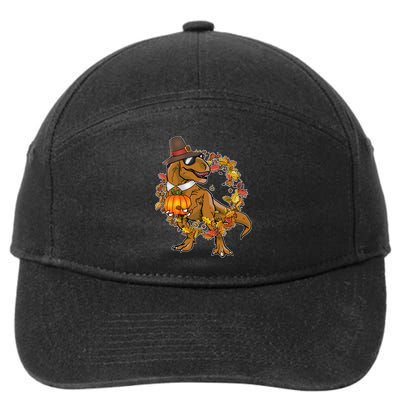 Thanksgiving T-Rex Pilgrim 7-Panel Snapback Hat