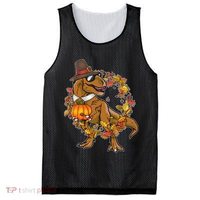 Thanksgiving T-Rex Pilgrim Mesh Reversible Basketball Jersey Tank