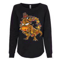 Thanksgiving T-Rex Pilgrim Womens California Wash Sweatshirt