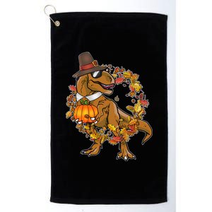 Thanksgiving T-Rex Pilgrim Platinum Collection Golf Towel