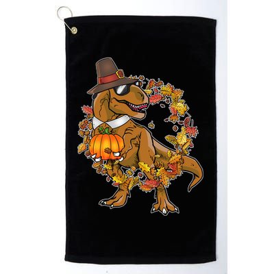 Thanksgiving T-Rex Pilgrim Golf Towel