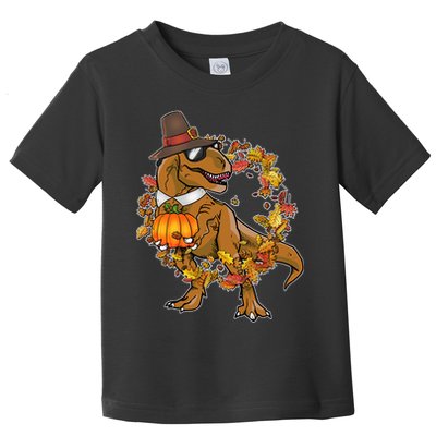 Thanksgiving T-Rex Pilgrim Toddler T-Shirt
