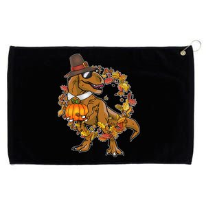 Thanksgiving T-Rex Pilgrim Grommeted Golf Towel