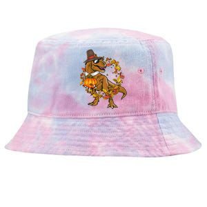 Thanksgiving T-Rex Pilgrim Tie-Dyed Bucket Hat