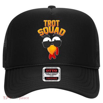 Thanksgiving Trot Squad Turkey High Crown Mesh Back Trucker Hat