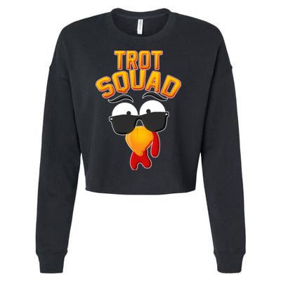 Thanksgiving Trot Squad Turkey Cropped Pullover Crew