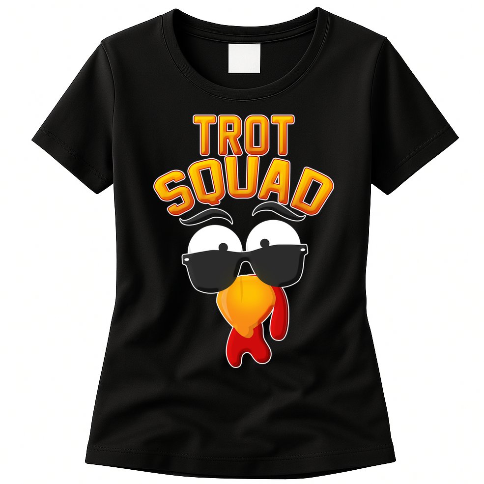 Thanksgiving Trot Squad Turkey Womens T-Shirt