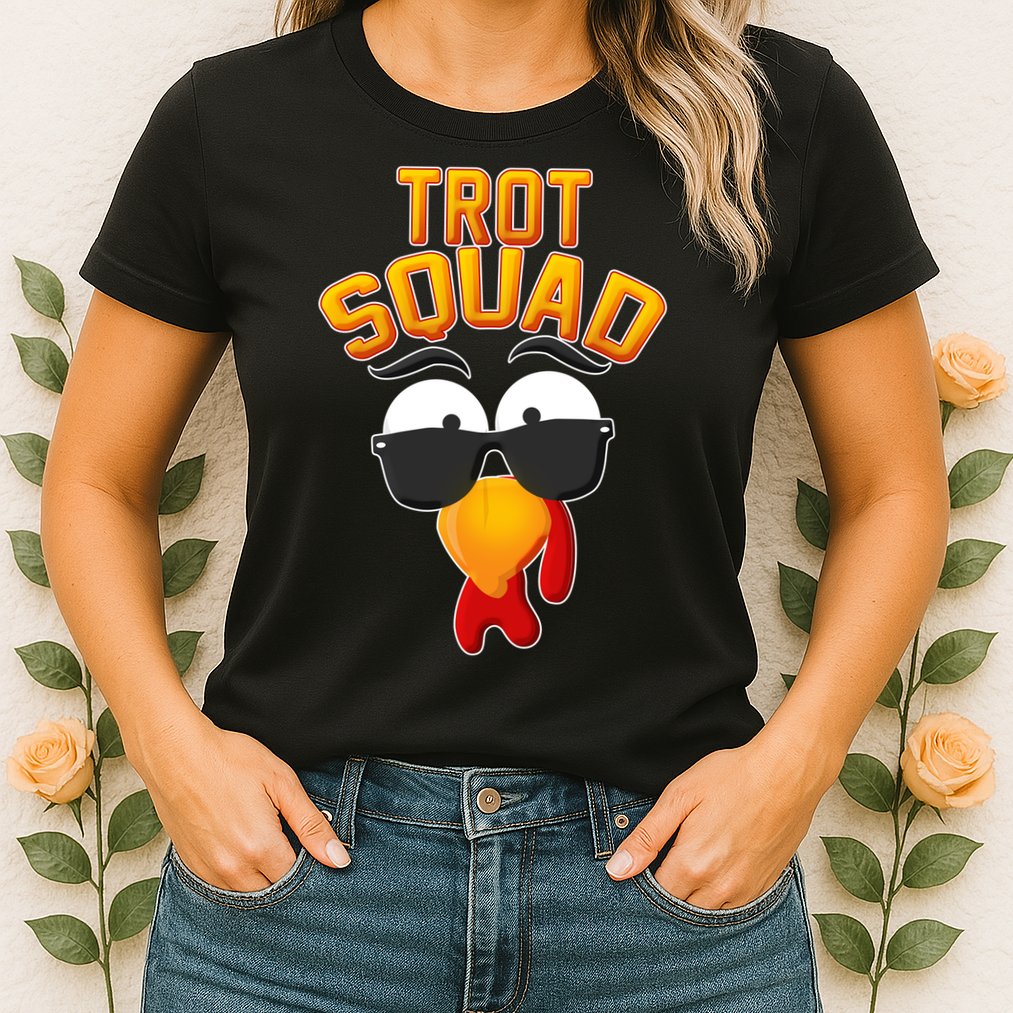 Thanksgiving Trot Squad Turkey Womens T-Shirt