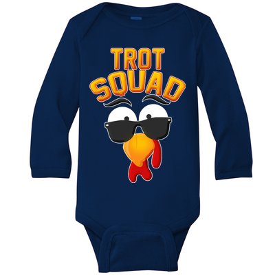 Thanksgiving Trot Squad Turkey Baby Long Sleeve Bodysuit