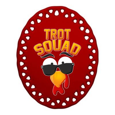 Thanksgiving Trot Squad Turkey Ceramic Oval Ornament