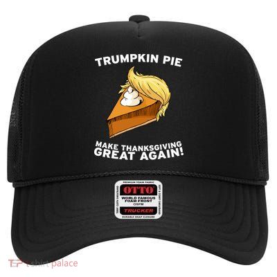 Thanksgiving Trumpkin Pie High Crown Mesh Back Trucker Hat
