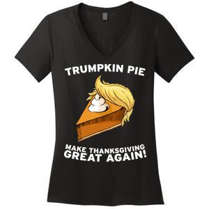 Thanksgiving Trumpkin Pie Women's V-Neck T-Shirt