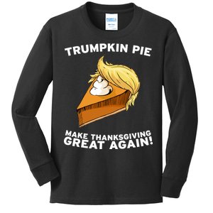 Thanksgiving Trumpkin Pie Kids Long Sleeve Shirt