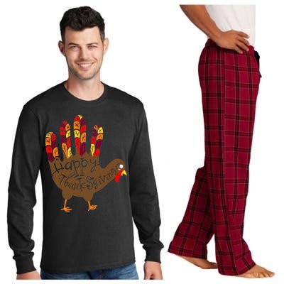 Thanksgiving Turkey Hand Long Sleeve Pajama Set