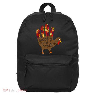 Thanksgiving Turkey Hand 16 in Basic Backpack