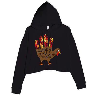 Thanksgiving Turkey Hand Crop Fleece Hoodie