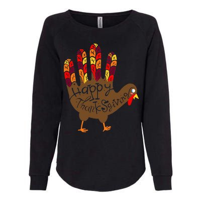 Thanksgiving Turkey Hand Womens California Wash Sweatshirt