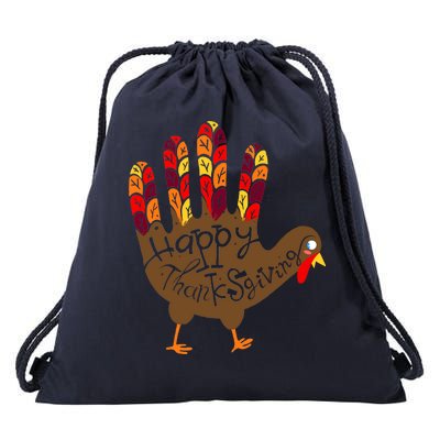 Thanksgiving Turkey Hand Drawstring Bag