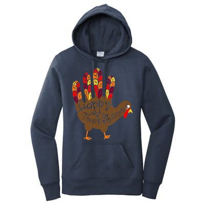 Thanksgiving Turkey Hand Women's Pullover Hoodie