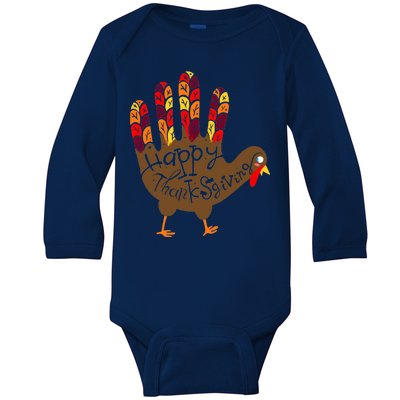 Thanksgiving Turkey Hand Baby Long Sleeve Bodysuit