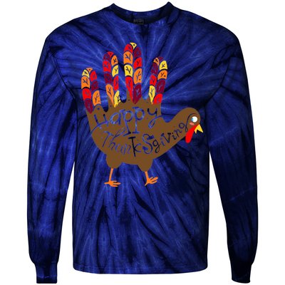 Thanksgiving Turkey Hand Tie-Dye Long Sleeve Shirt