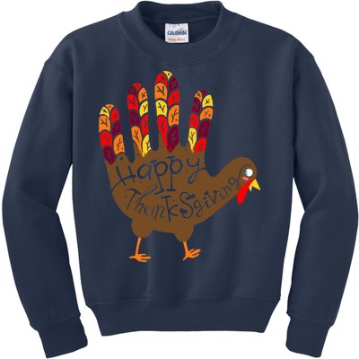 Thanksgiving Turkey Hand Kids Sweatshirt