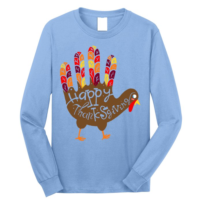 Thanksgiving Turkey Hand Long Sleeve Shirt