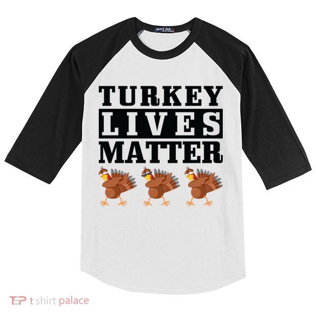 Thanksgiving Turkey Lives Matter Kids Colorblock Raglan Jersey