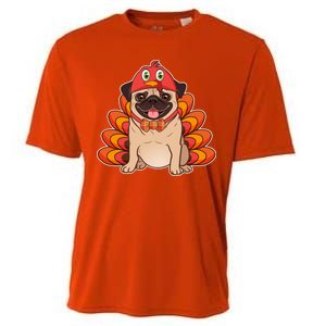 Thanksgiving Turkey Pug Cooling Performance Crew T-Shirt