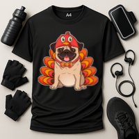 Thanksgiving Turkey Pug Cooling Performance Crew T-Shirt