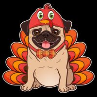 Thanksgiving Turkey Pug Cooling Performance Crew T-Shirt