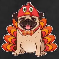 Thanksgiving Turkey Pug Adult Drive Performance Visor