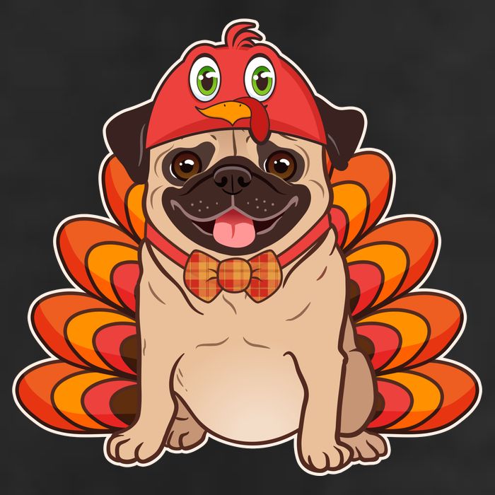 Thanksgiving Turkey Pug Adult Drive Performance Visor