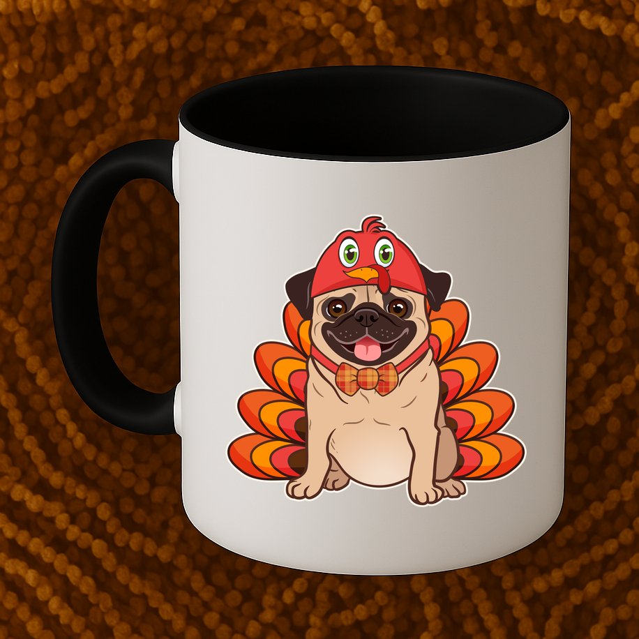 Thanksgiving Turkey Pug Mug