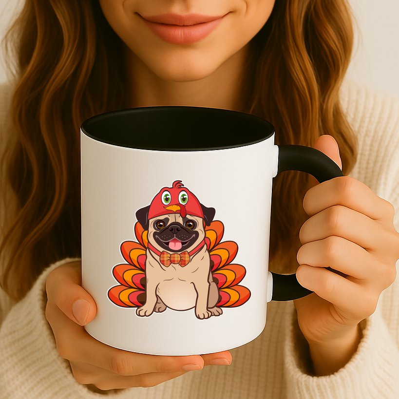 Thanksgiving Turkey Pug Mug