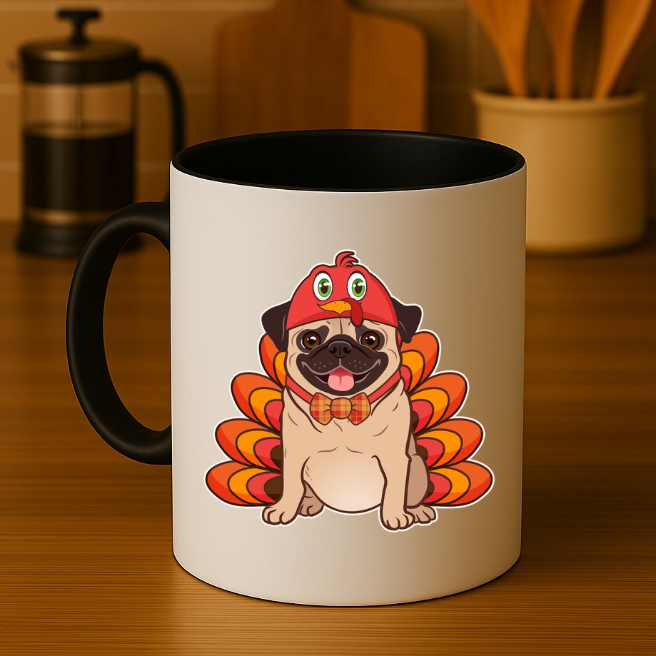 Thanksgiving Turkey Pug Mug