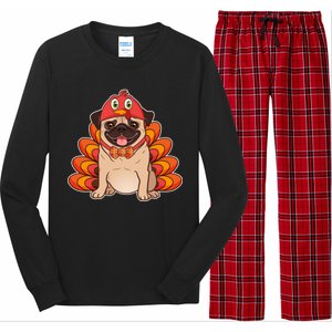 Thanksgiving Turkey Pug Long Sleeve Pajama Set