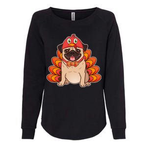 Thanksgiving Turkey Pug Womens California Wash Sweatshirt