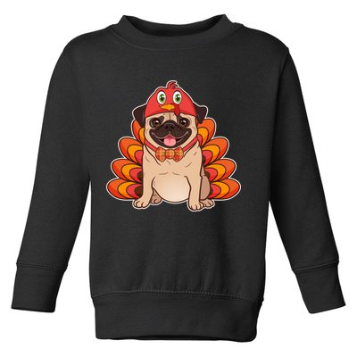 Thanksgiving Turkey Pug Toddler Sweatshirt