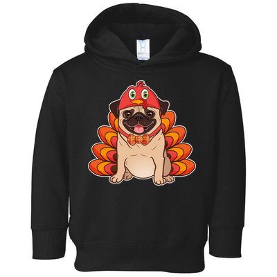 Thanksgiving Turkey Pug Toddler Hoodie