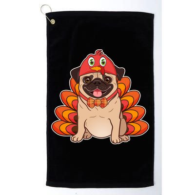 Thanksgiving Turkey Pug Golf Towel