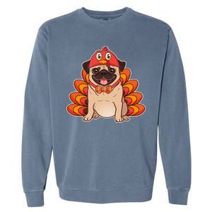 Thanksgiving Turkey Pug Garment-Dyed Sweatshirt