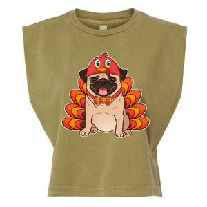 Thanksgiving Turkey Pug Garment-Dyed Women's Muscle Tee